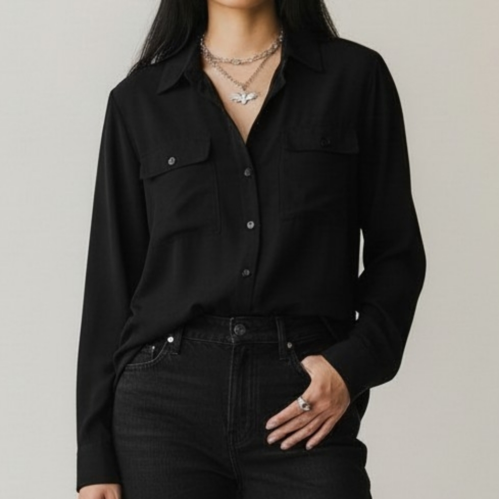 Simple Black Long Sleeve Shirt